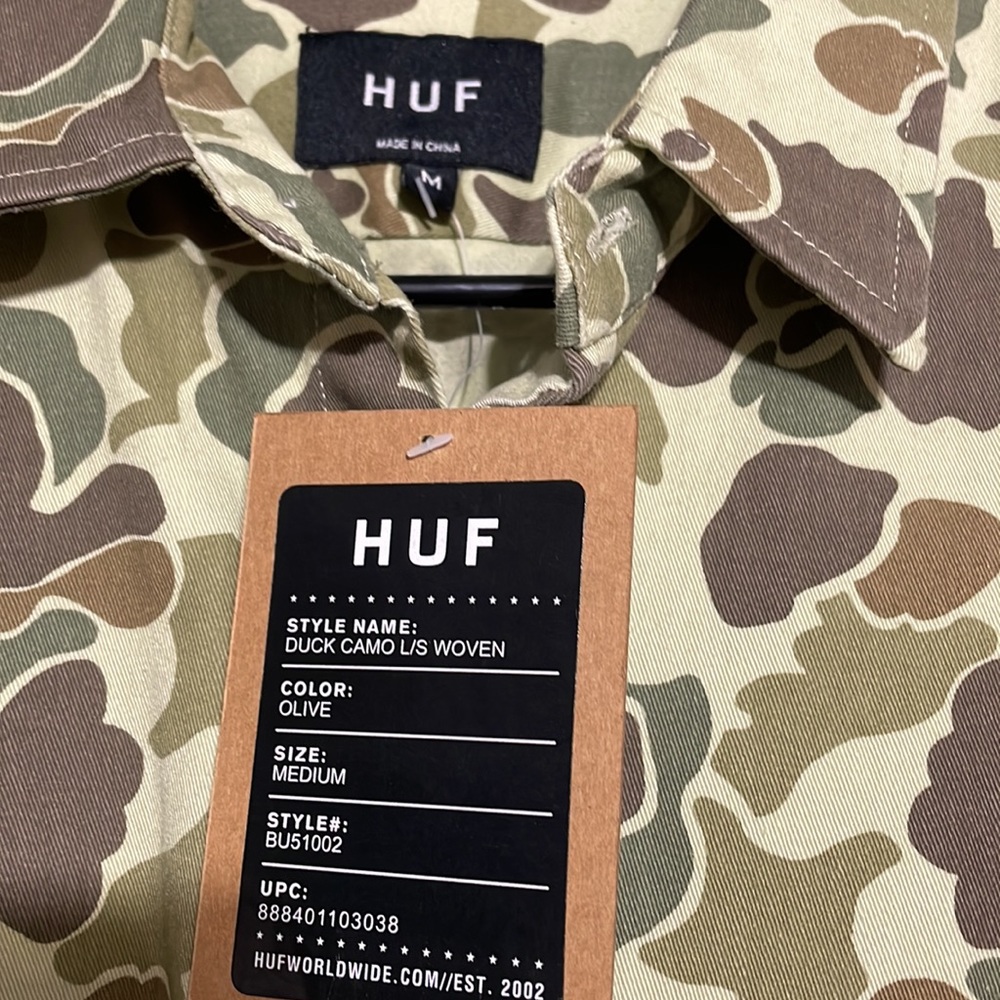HUF Duck Camo Long Sleeve Woven - Picture 3 of 4